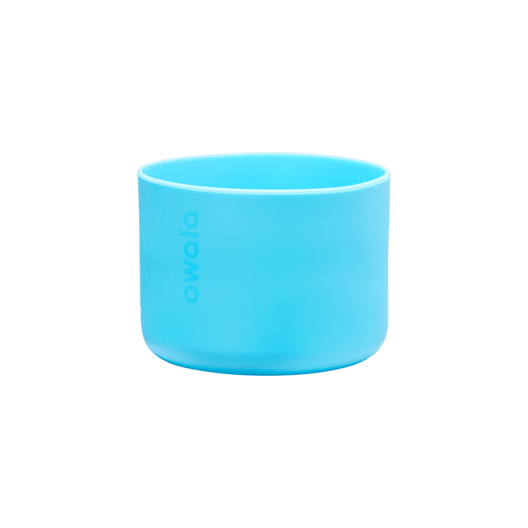Owala bright-blue 40oz silicone bottle boot.
